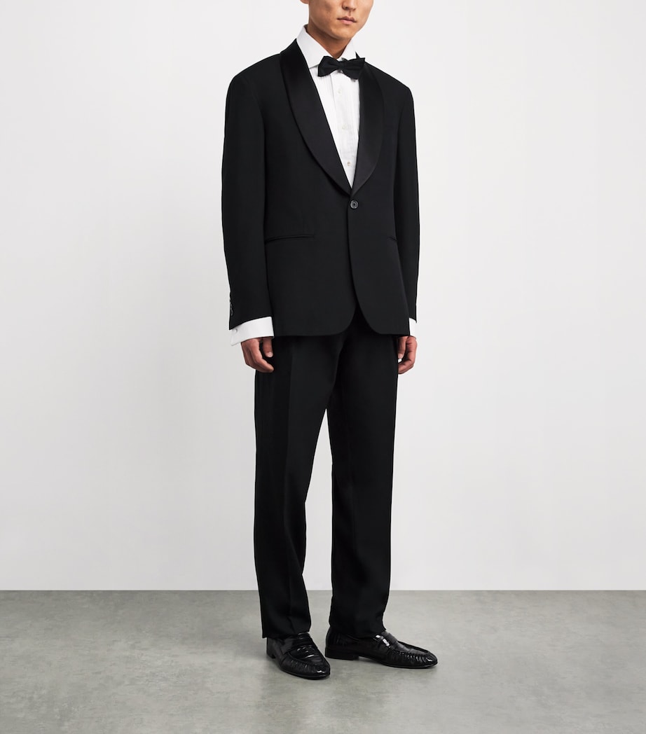 Wool Barathea Shawl Collar 2-Piece Tuxedo BLACK Image 2