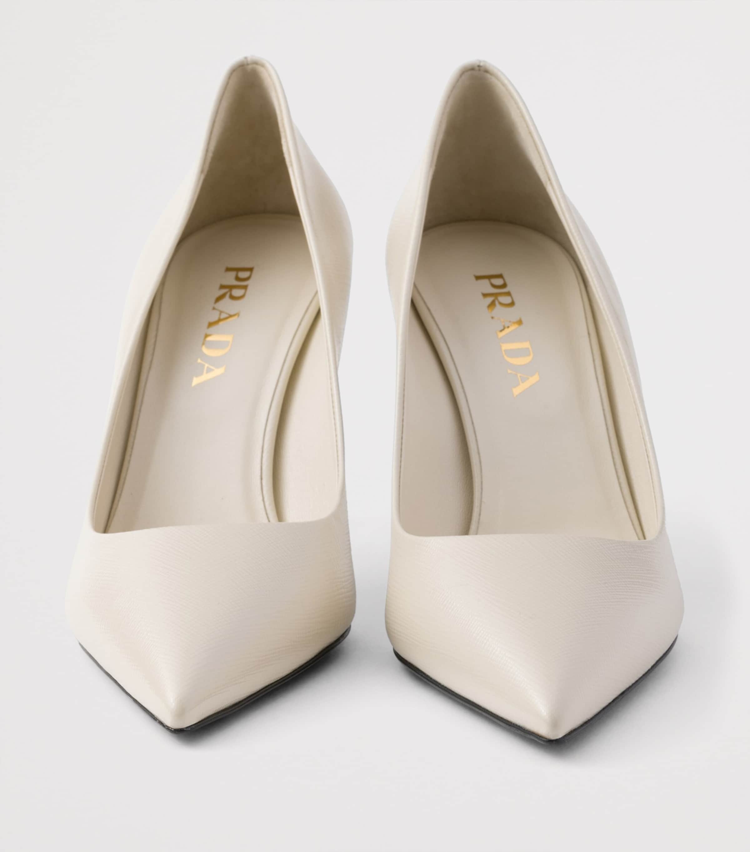 Prada Patent Saffiano Leather Pumps 85 Neutral Image 5
