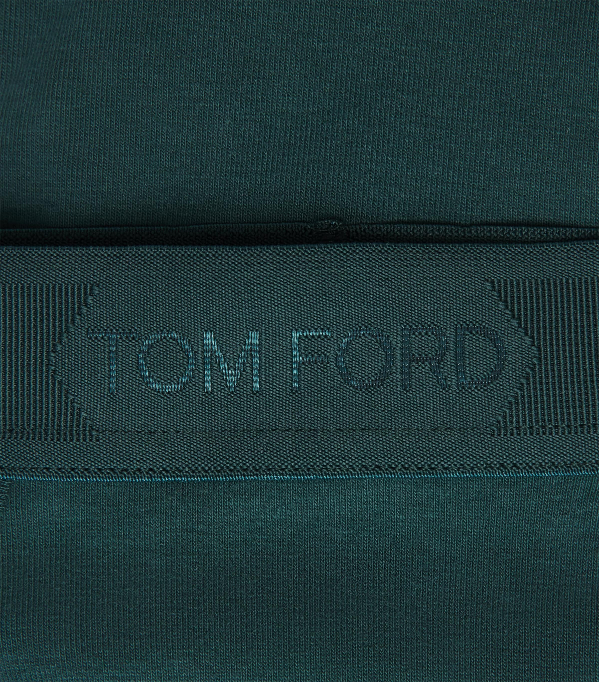 TOM FORD Mens Stretch-Cotton Logo Briefs Emerald Green Image 5