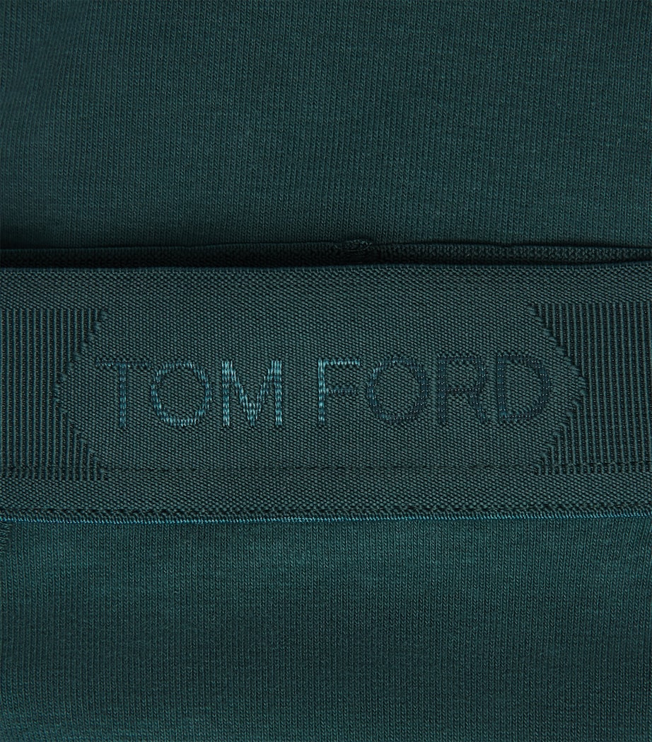 TOM FORD Mens Stretch-Cotton Logo Briefs Emerald Green Image 5