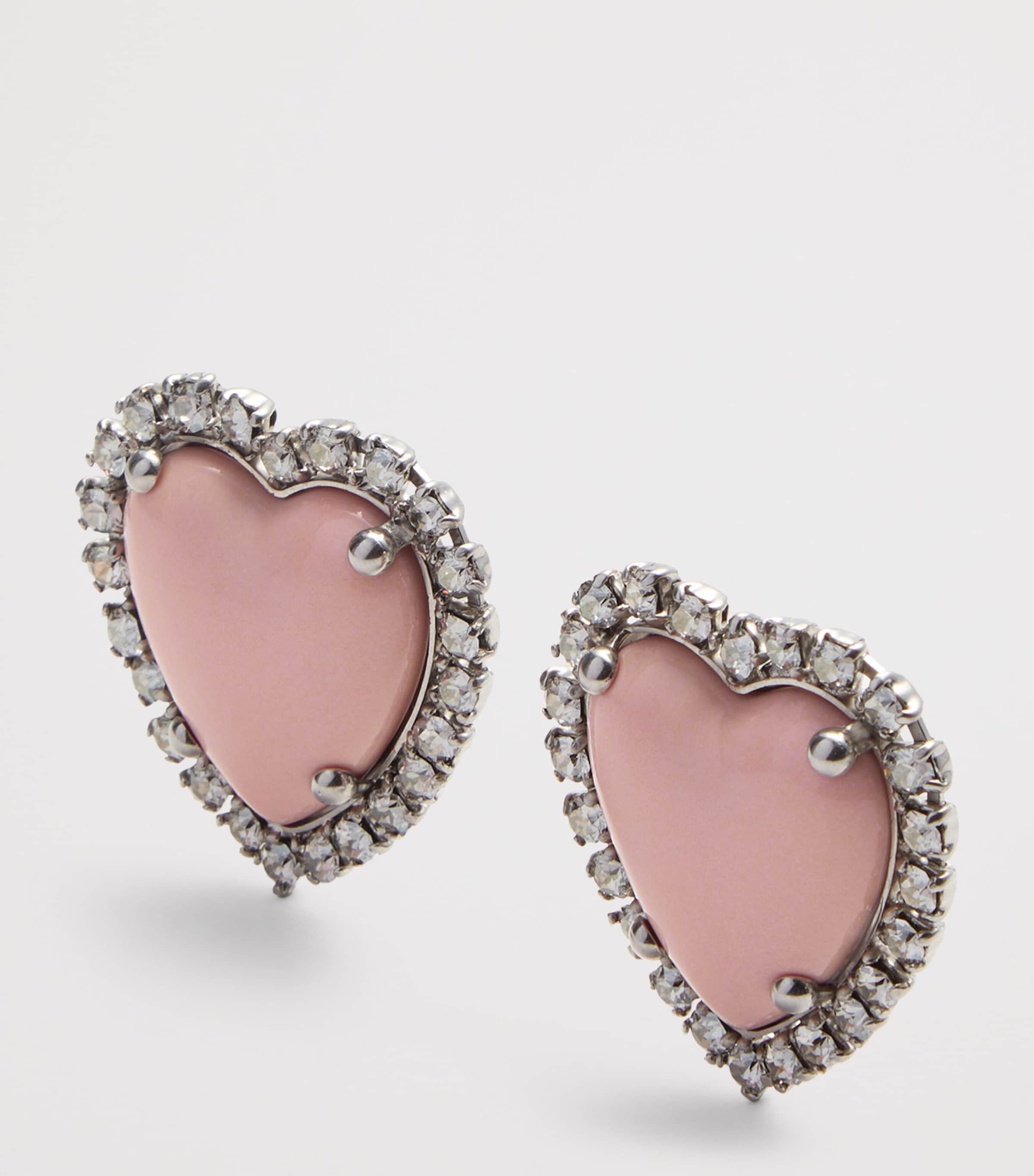 Metal, Resin and Swarovski Crystal Coeur Hyperbole Clip-On Earrings BXM Image 4