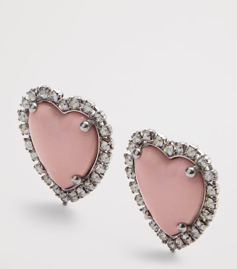 Metal, Resin and Swarovski Crystal Coeur Hyperbole Clip-On Earrings BXM Image 4