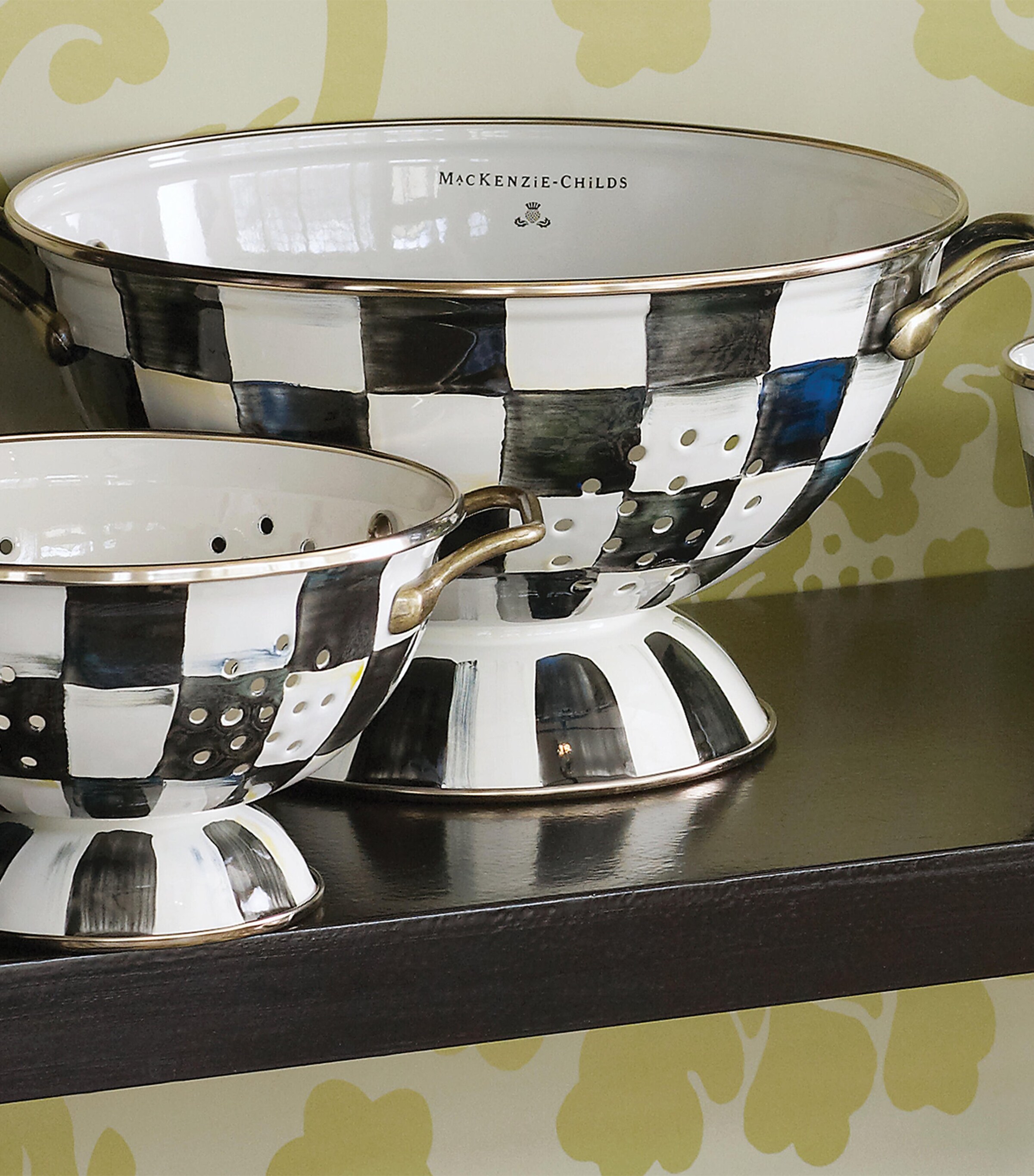 Courtly Check Enamel Colander BLACK Image 3