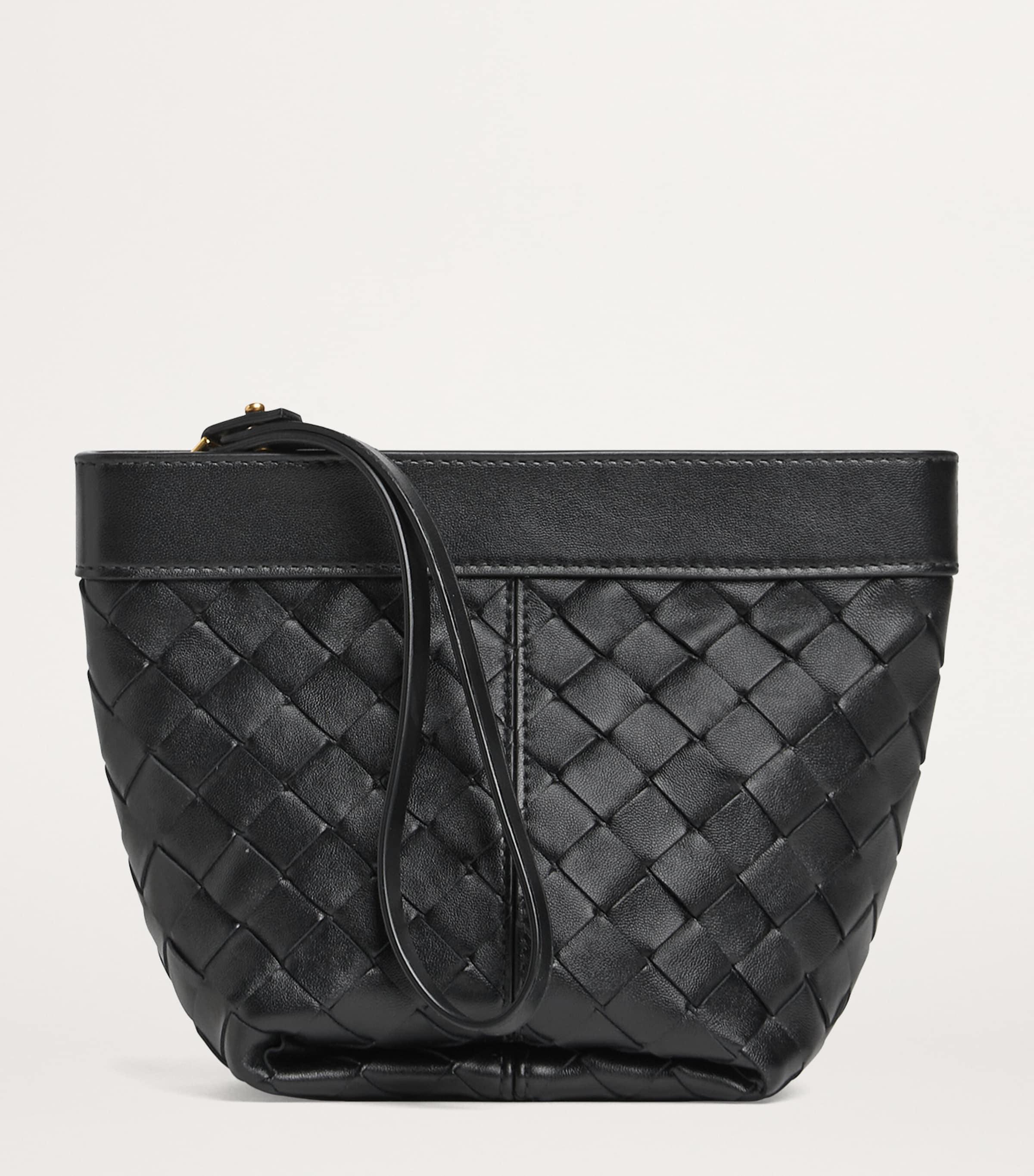 Bottega Veneta Gold Small Leather Prism Pouch | Harrods US