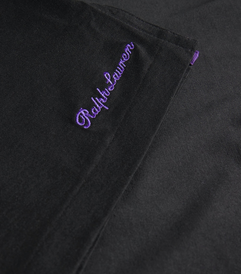 Cotton Embroidered T-Shirt BLACK Image 5