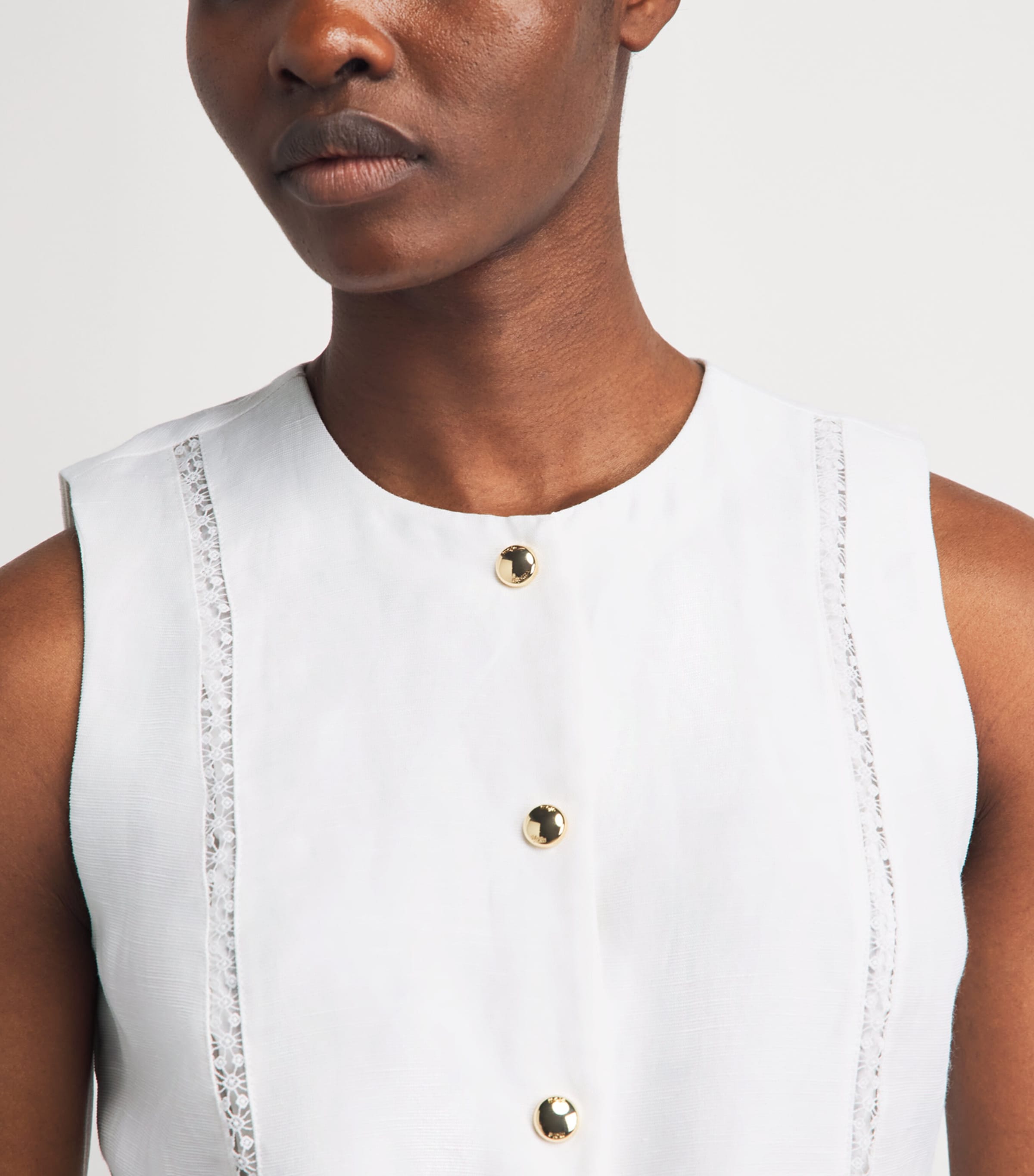 Maje Womens Embroidered Waistcoat White Image 3