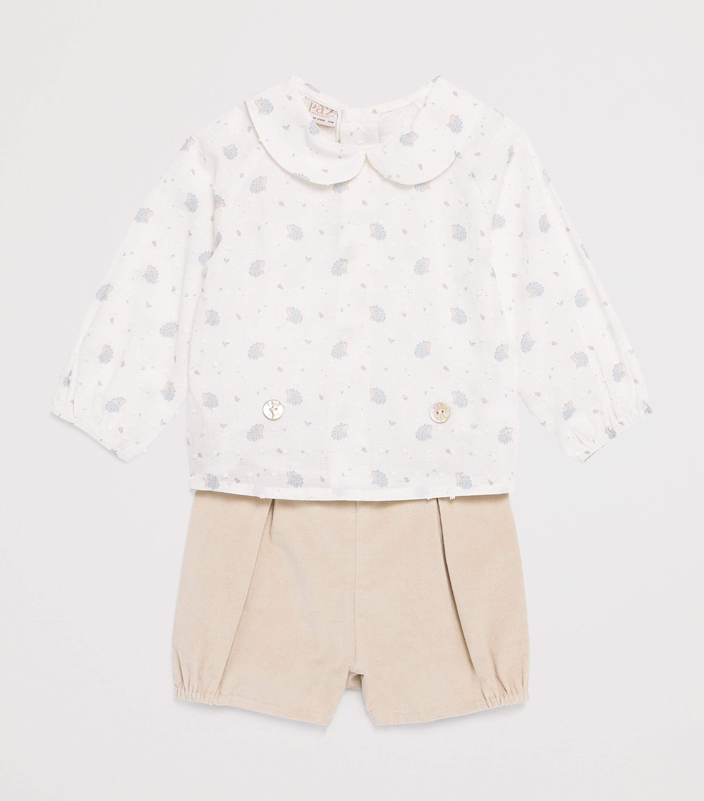 Paz Rodriguez Stretch-Cotton Top and Shorts Set (1-24 Months) Image 3