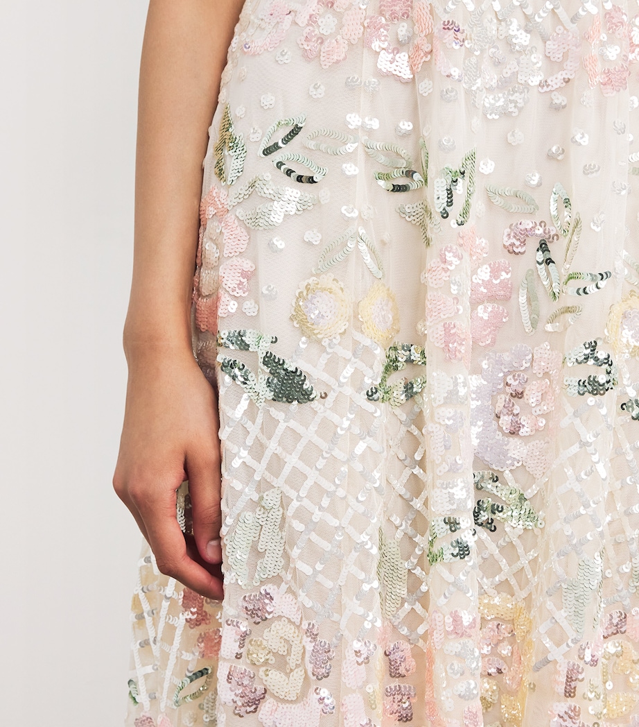 Embellished Rosalie Ballerina Midi Dress CREAM Image 6