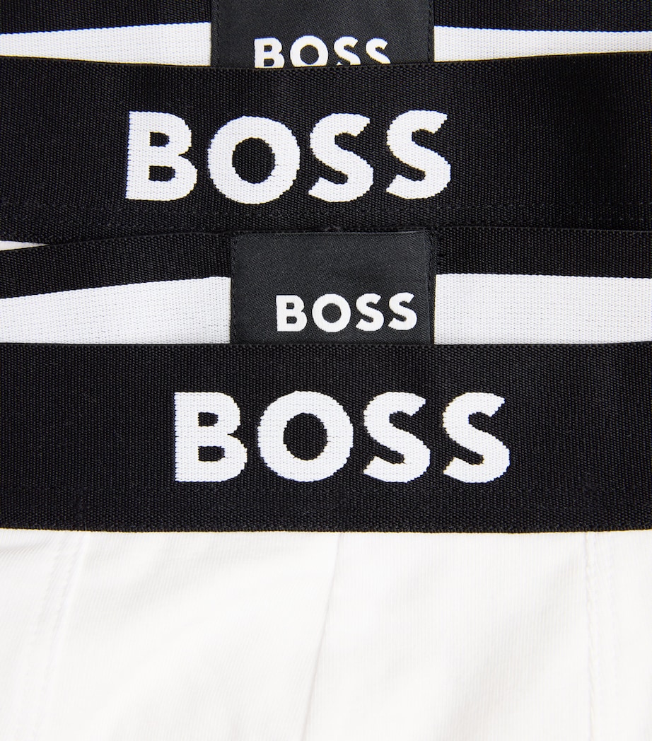 BOSS Mens Stretch-Cotton Boss One Trunks (Pack of 3) White Image 5
