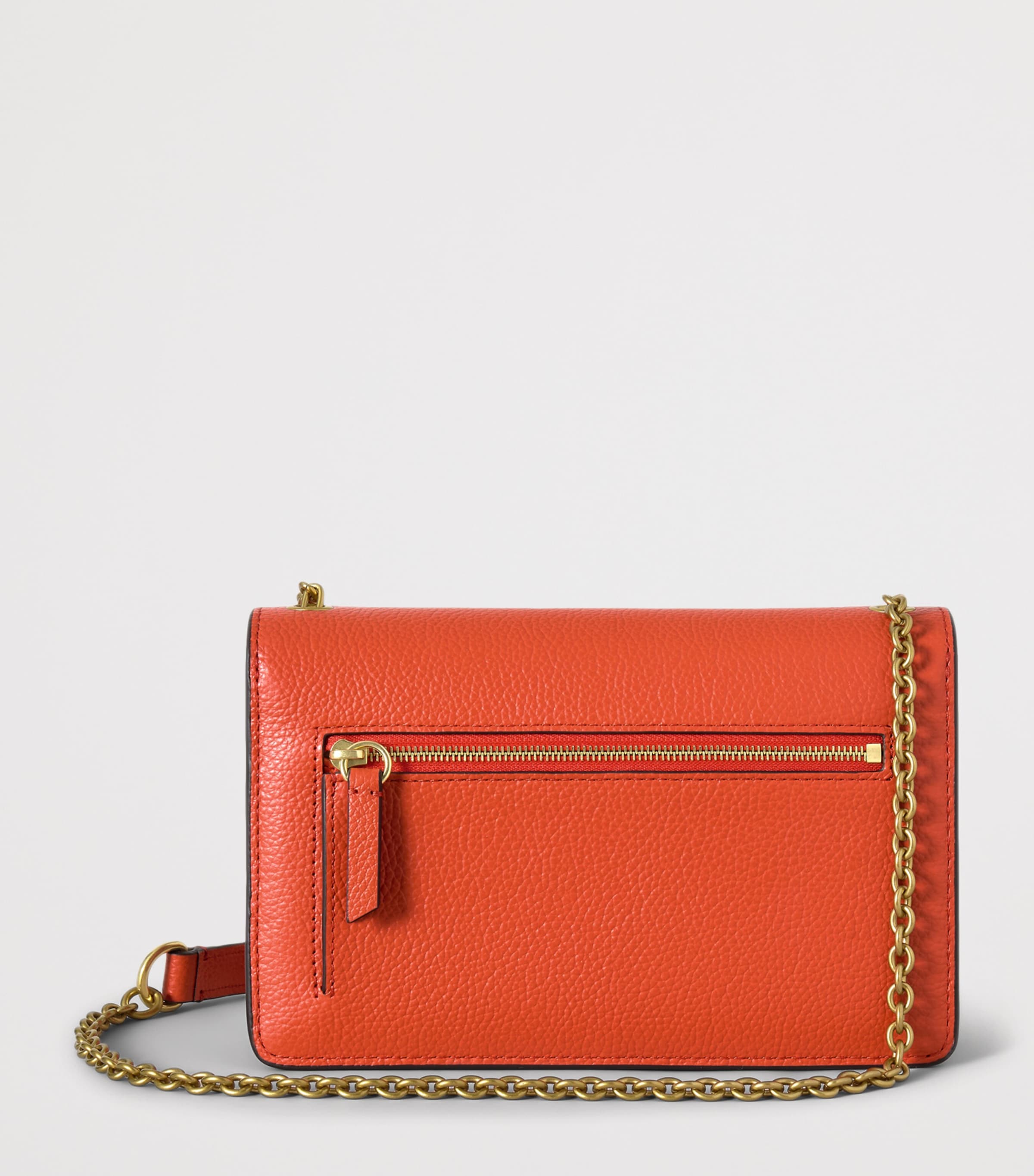 Mulberry Small Leather Darley Cross-Body Bag Coral Orange Image 4
