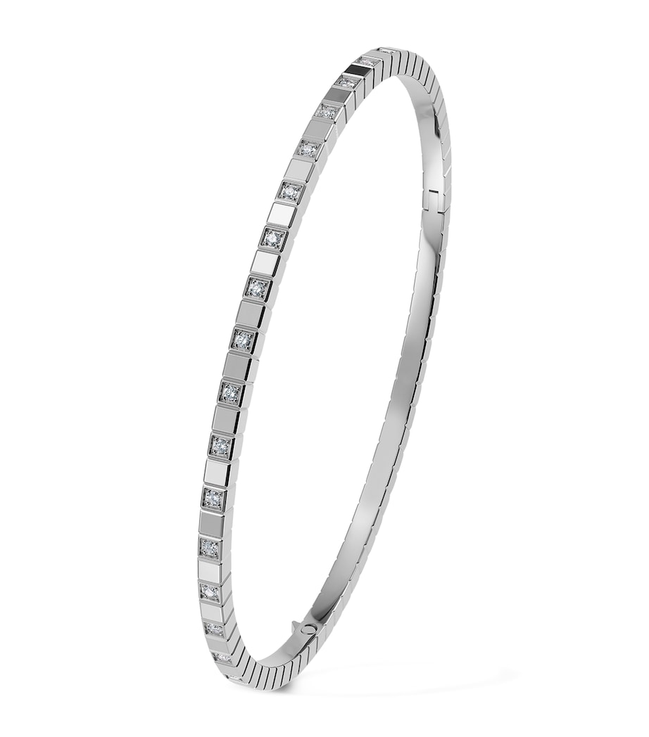 White Gold and Diamond Ice Cube Bangle 18K WHITE GOLD Image 1