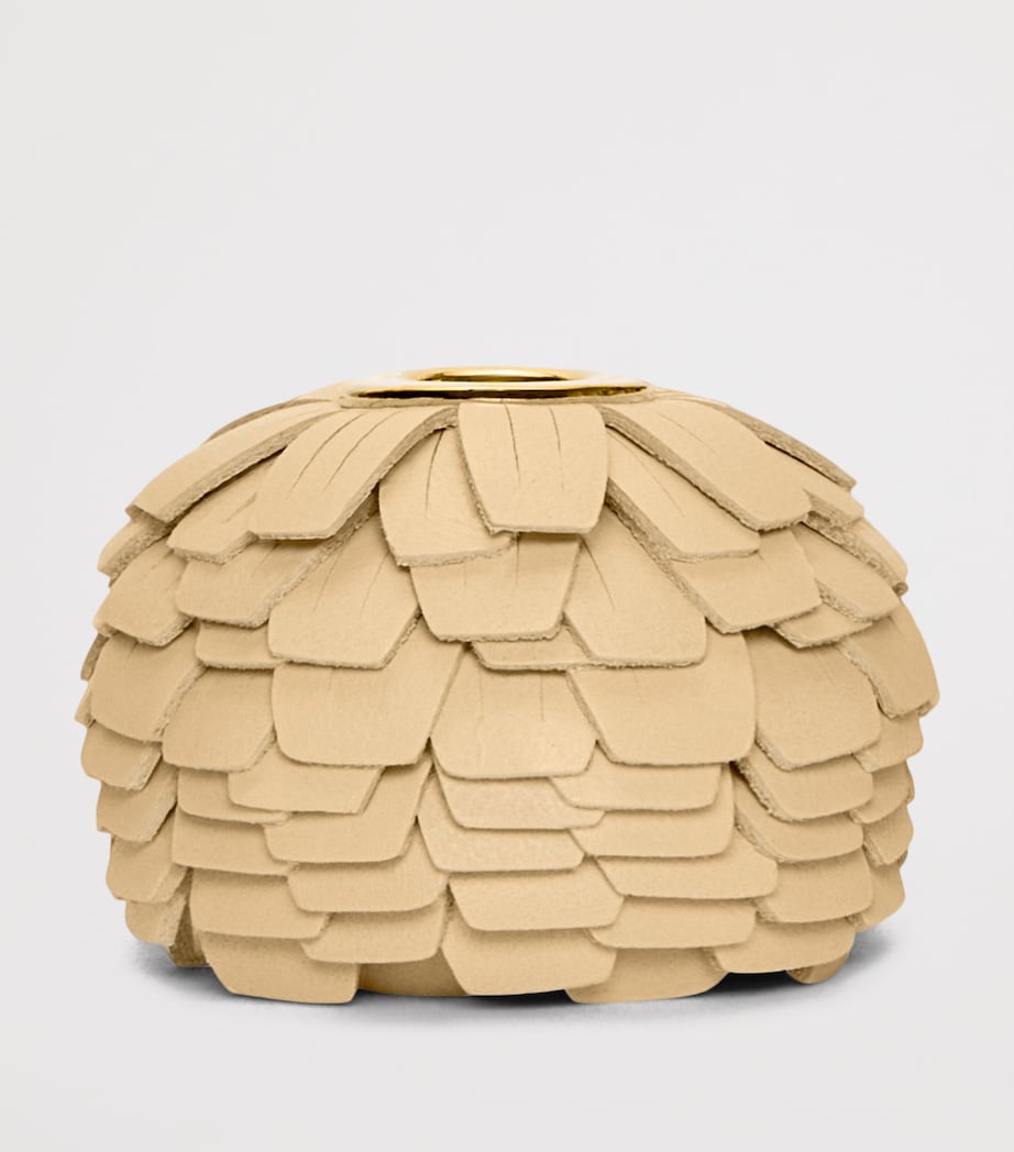 Leather Flower Personalisation Bag Charm LIGHT YELLOW Image 2