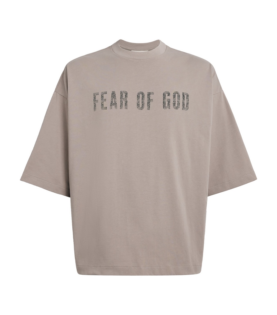 FEAR OF GOD ESSENTIALS Mens Cotton Boxy Merch T-Shirt Seal Image 1