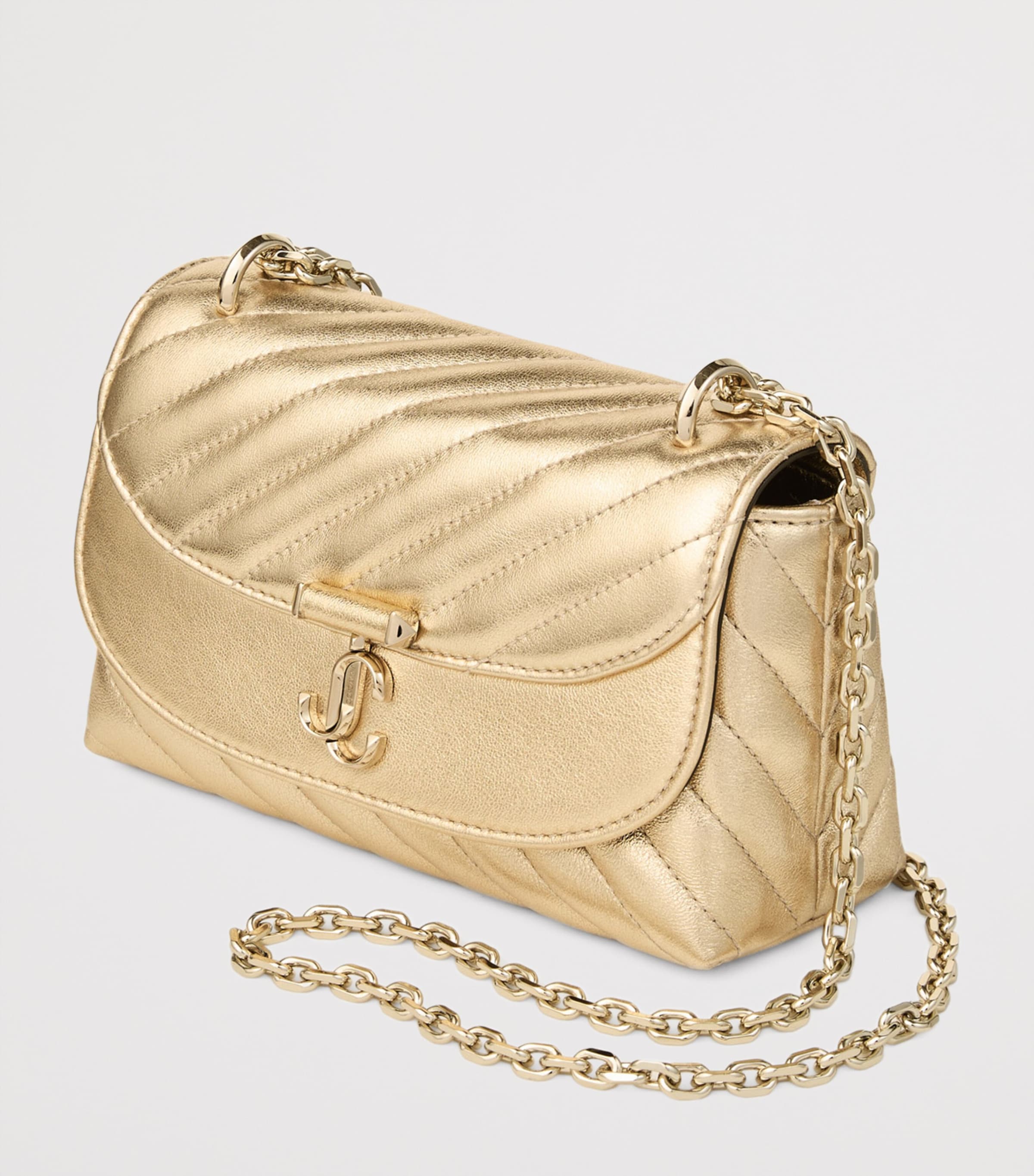 Small Curve Leather Cross-Body Bag GOLD/SHINY GOLD Image 2