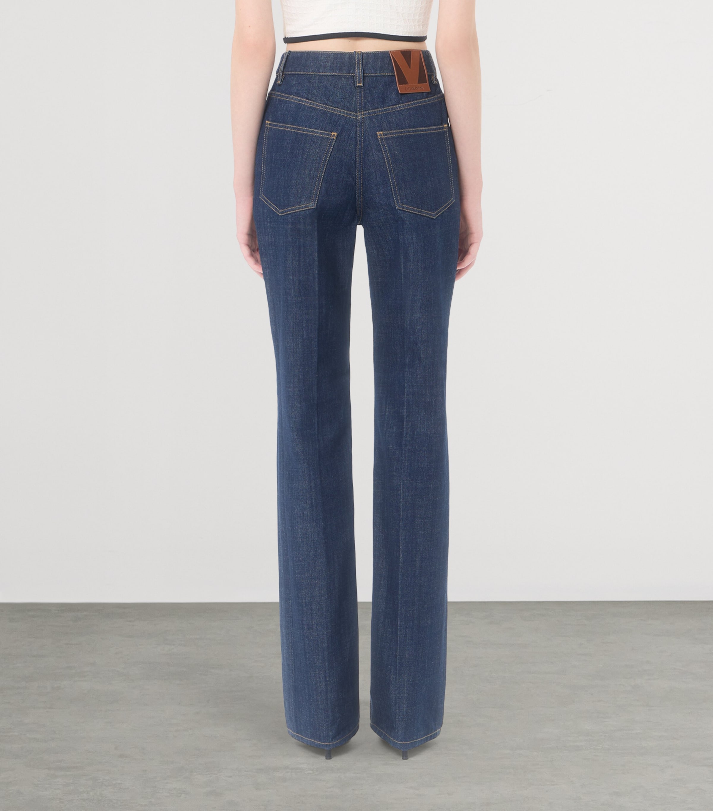 Valentino Womens Patch Pocket High-Rise Jeans Image 5