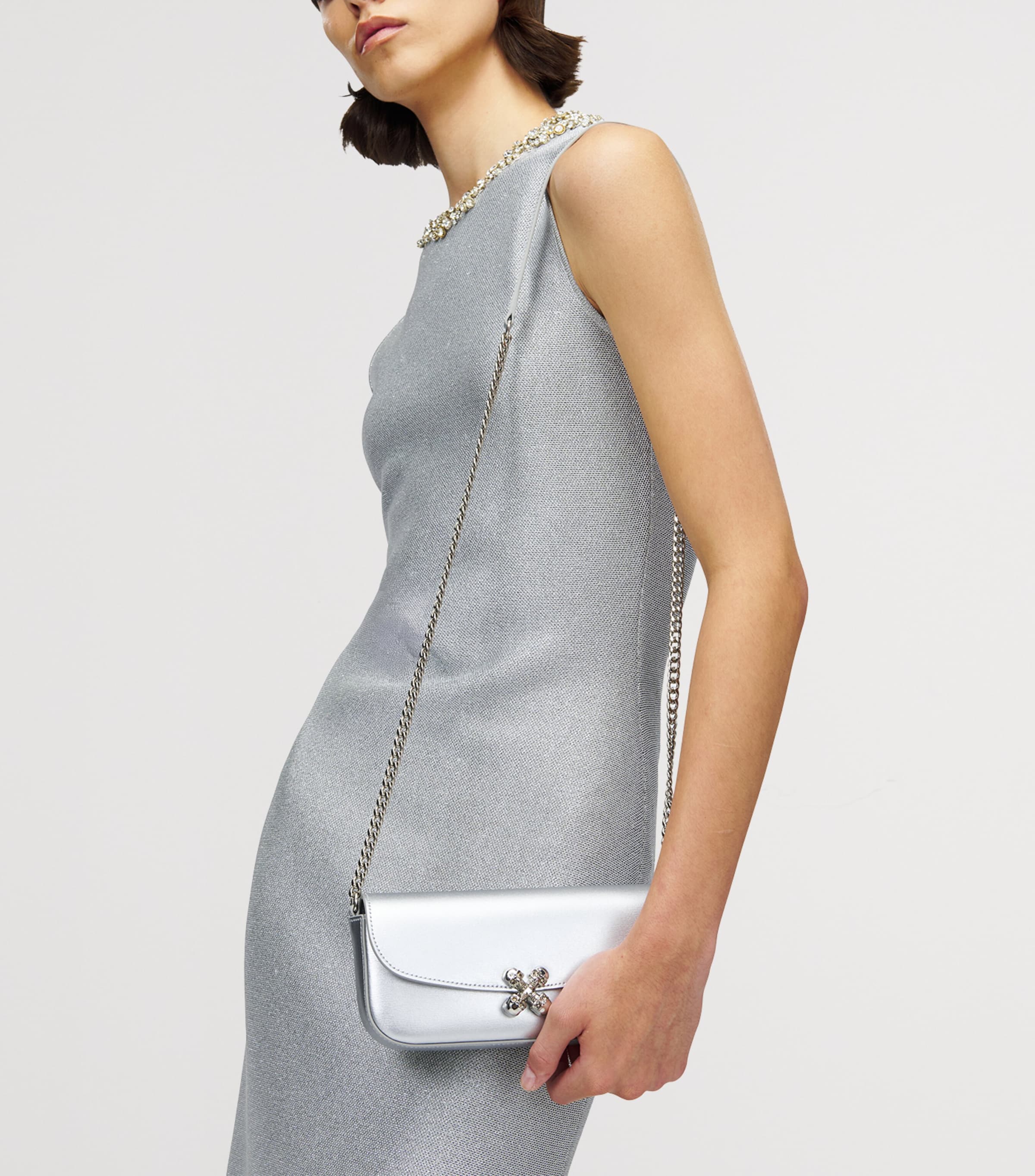 Small Leather Skull Flower Cross-Body Bag 1402 Image 2