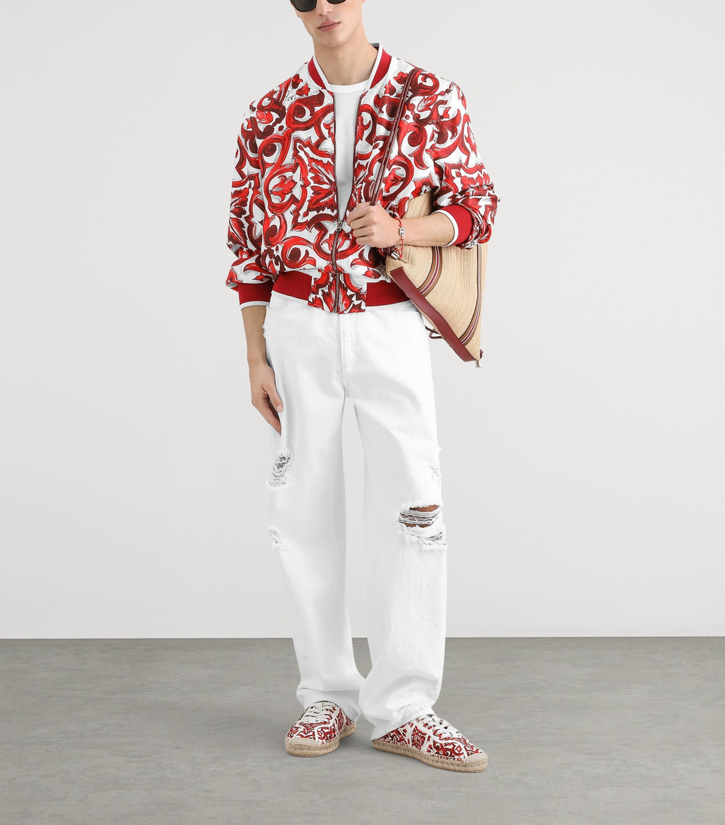 Dolce&Gabbana Mens Cotton Logo Plaque T-Shirt Optical White Image 2