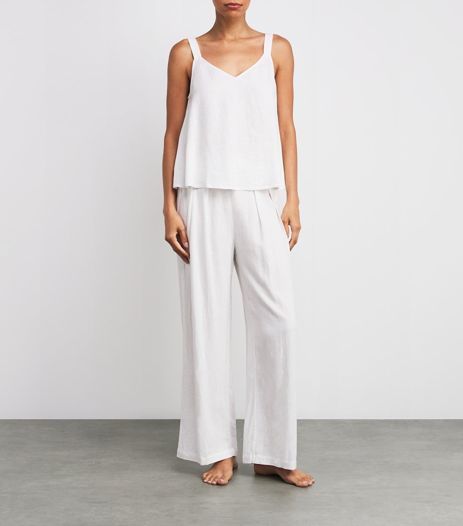Linen-Blend Relaxed Pyjama Trousers OFWHT OFF WHITE Image 2