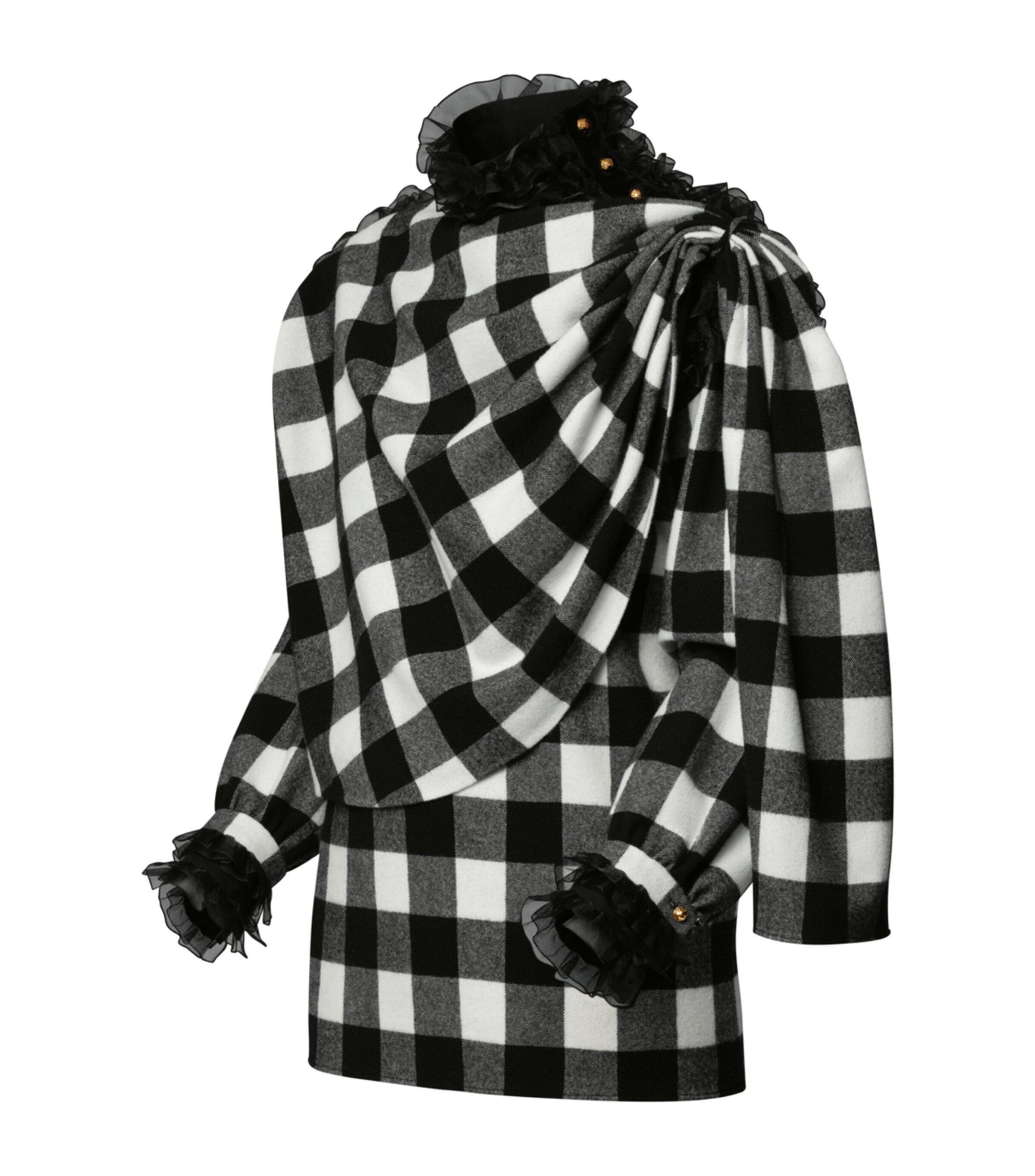 Wool-Blend Frilled Blouse MULTI Image 3