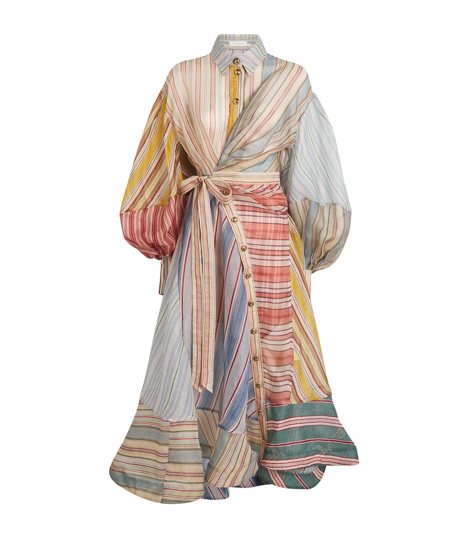 Zimmermann Striped Rebellion Midi Dress Spstr Splicd Stripes