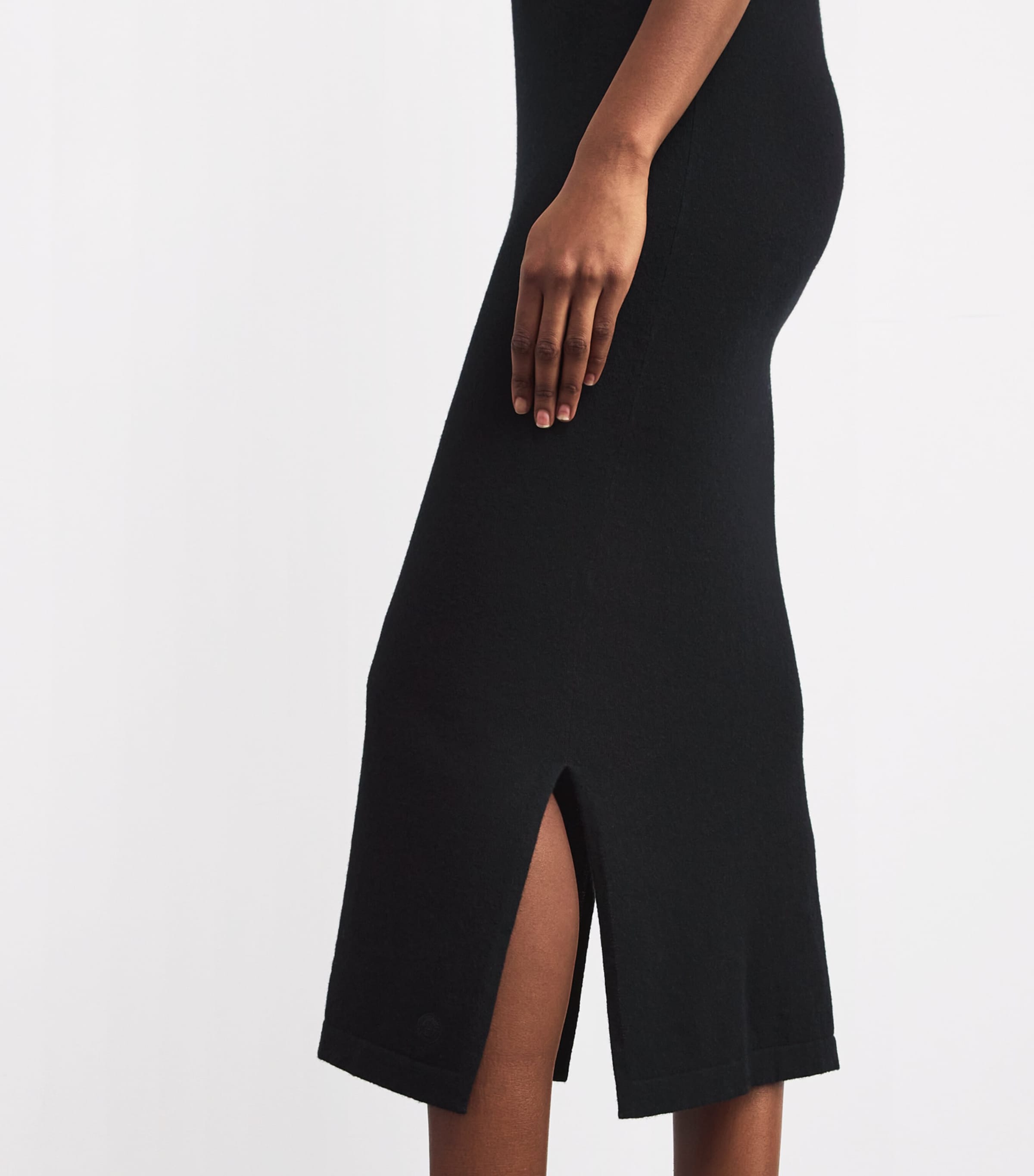 Cashmere Sleeveless Midi Dress BLACK Image 4