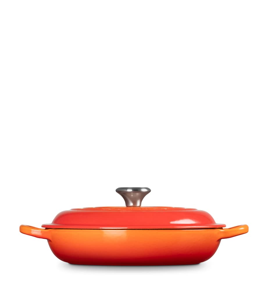 Le Creuset Cast Iron Shallow Casserole Dish (22cm) Volcanic Image 3