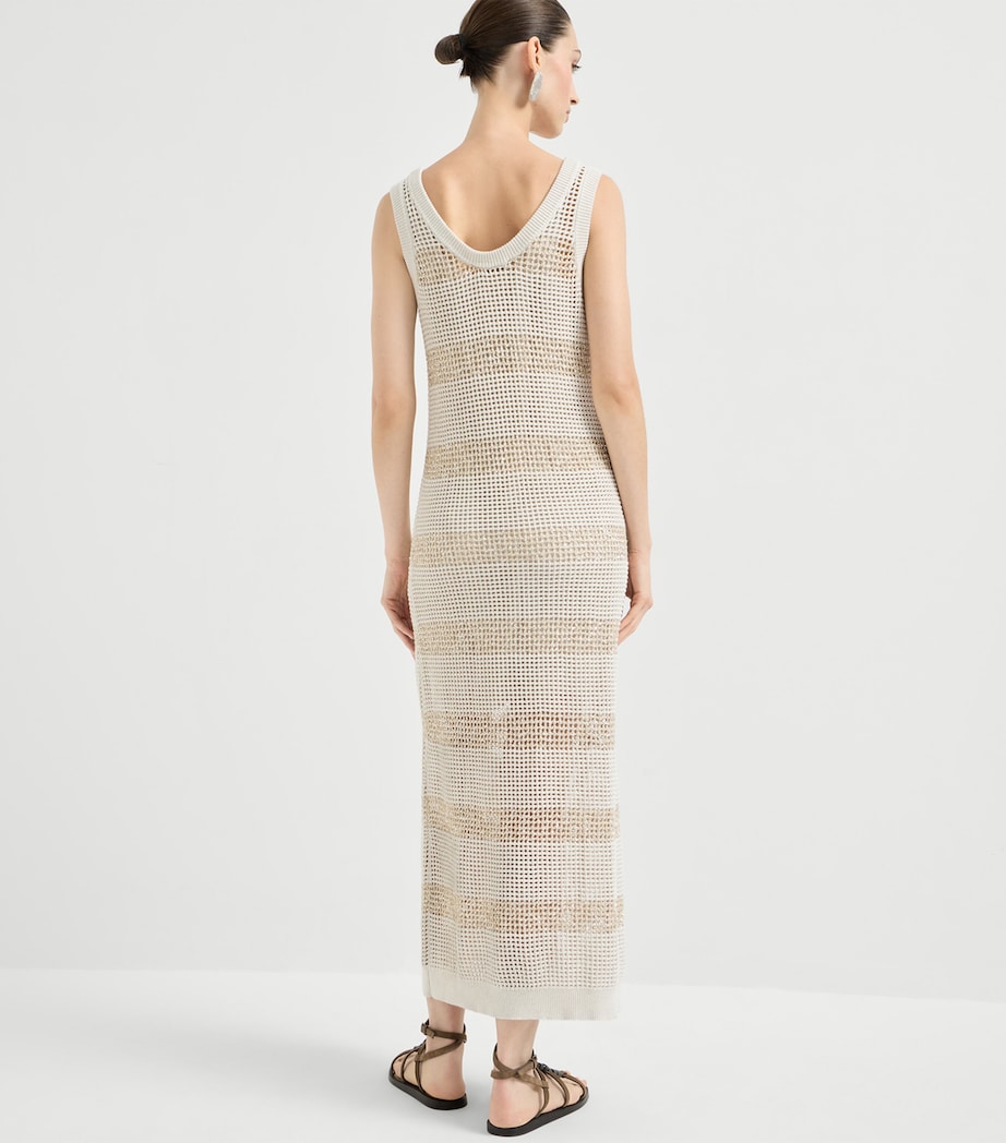 Cotton Stripe Knit Maxi Dress CLH85 Image 3