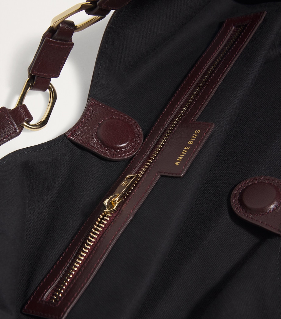 ANINE BING Medium Leather Kate Tote Bag Bordeaux Image 4