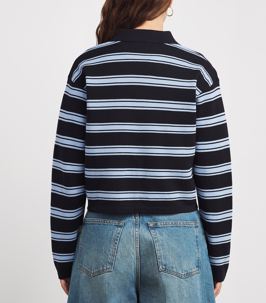 Cotton-Silk-Linen Polo Shirt NAVY BLUE Image 4