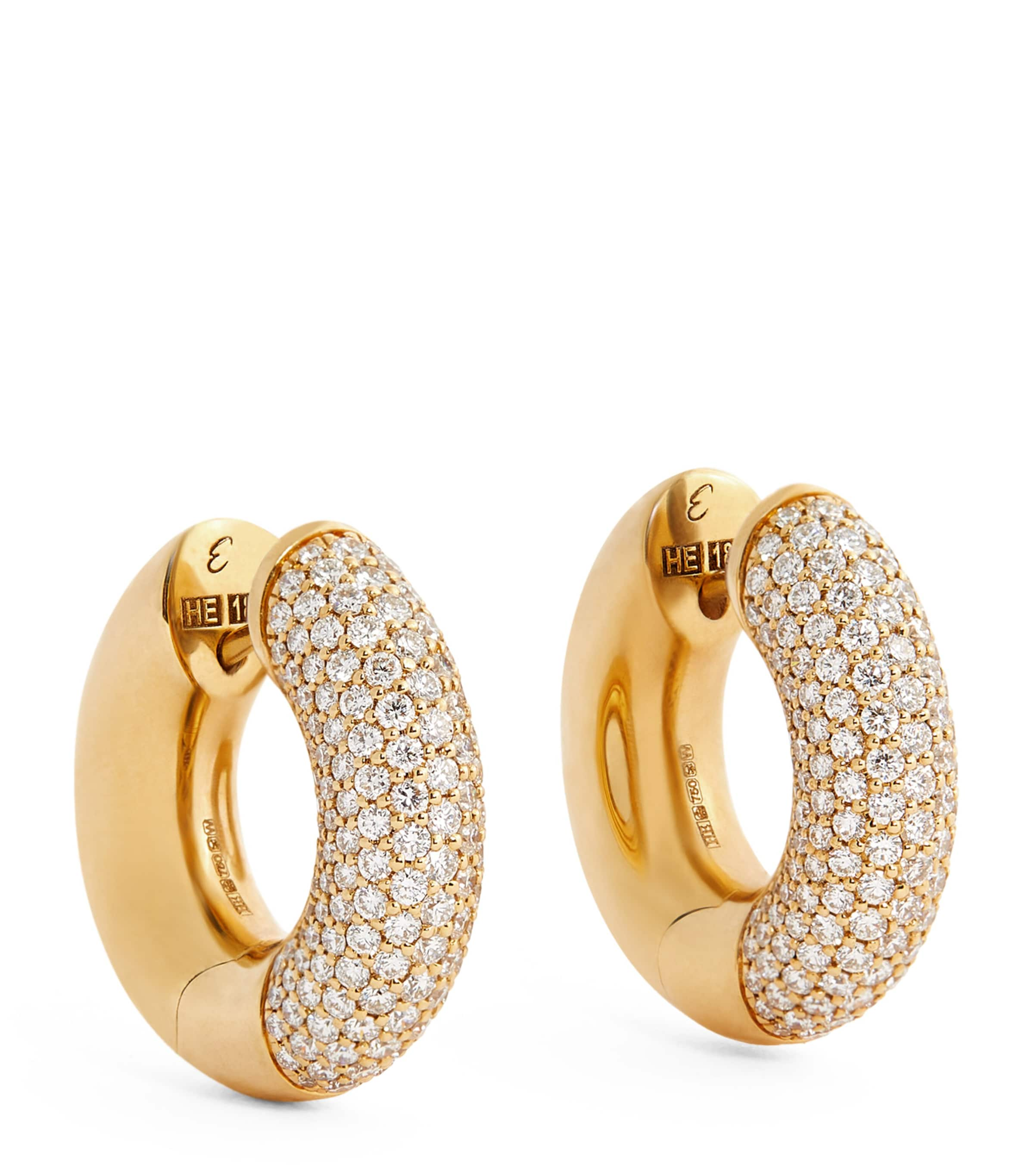 Engelbert Yellow Gold And Diamond Absolute Creoles Earrings