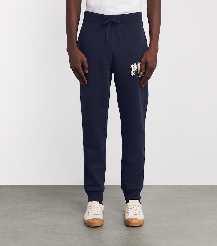 Cotton-Blend Fleece-Logo Sweatpants NAVY Image 3