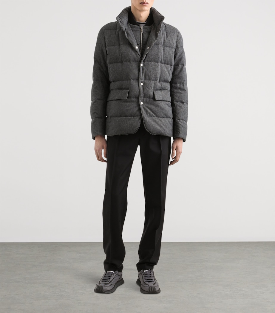 Wool-Blend Pleated Drawstring Trousers N0000-BLACK Image 2