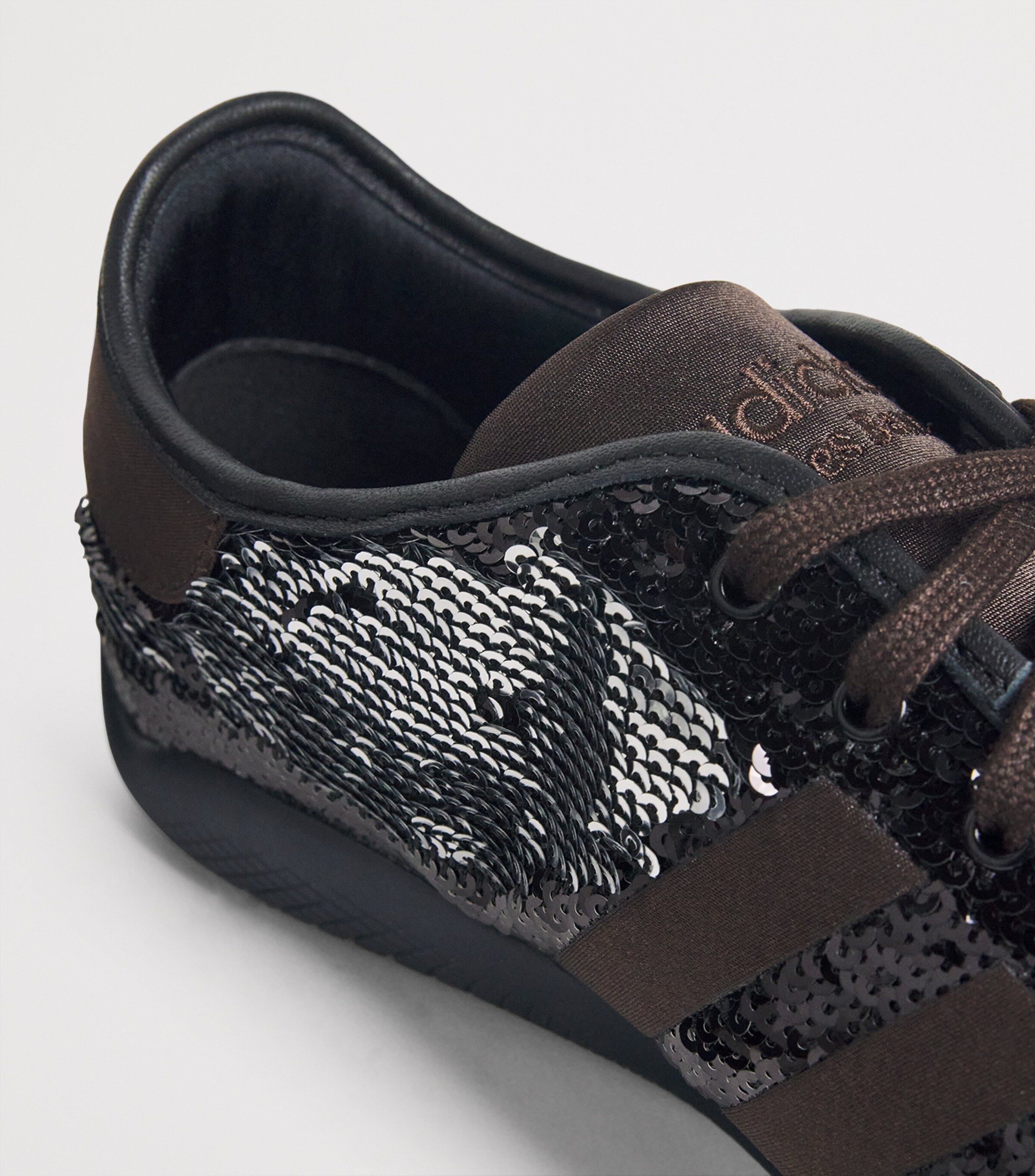 adidas Mens x Wales Bonner Sequinned Karintha Sneakers Black/silver/brown Image 7