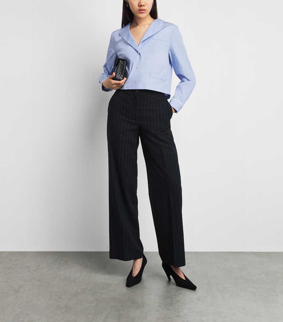 Claudie Pierlot Womens Cotton Poplin Shirt Sky Blue Image 2