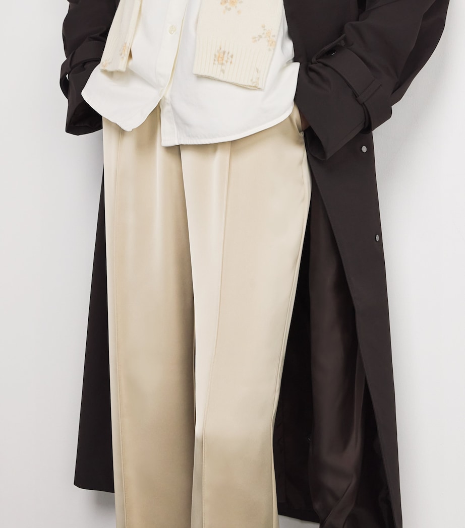 Satin Straight Trousers BEIGE Image 6