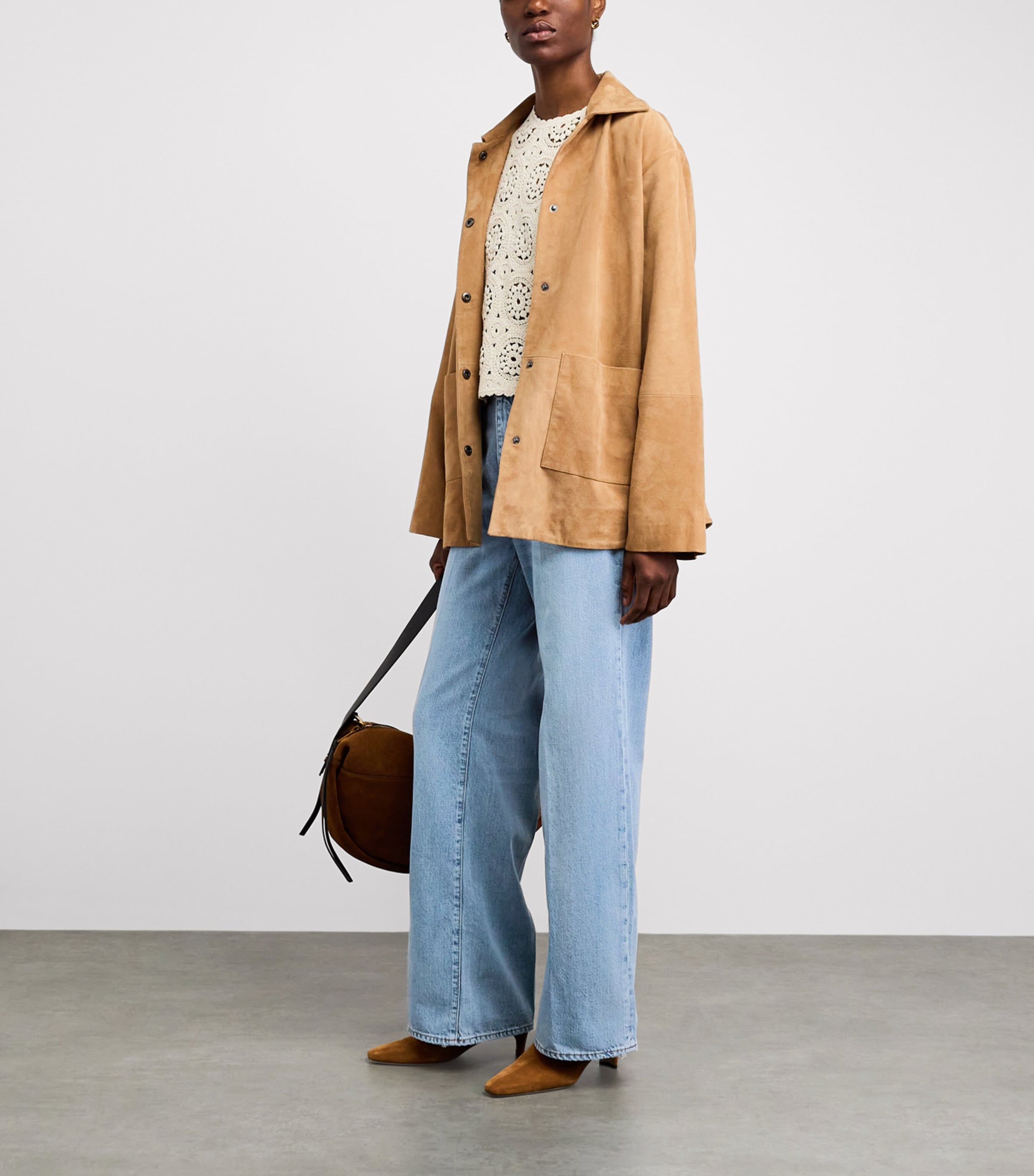 FRAME Womens The Stroll Wide-Leg Jeans Frey Frey Image 2