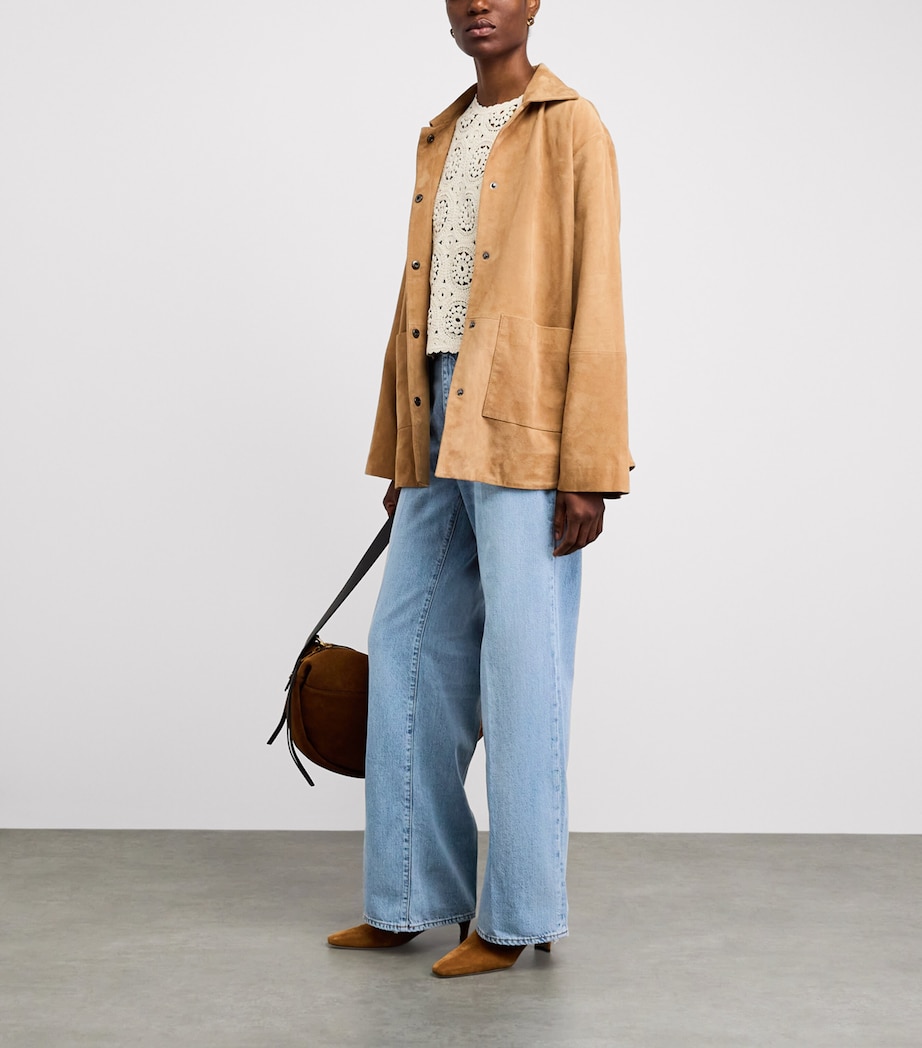 FRAME Womens The Stroll Wide-Leg Jeans Frey Frey Image 2