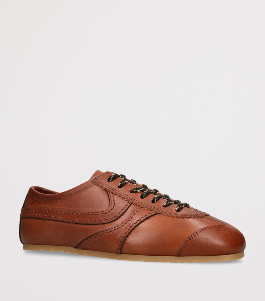 DRIES VAN NOTEN Leather Dustin Sneakers Tan Image 3