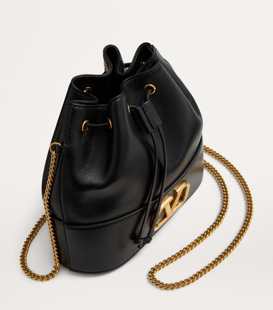 Leather VLogo Bucket Bag 0NO Image 3