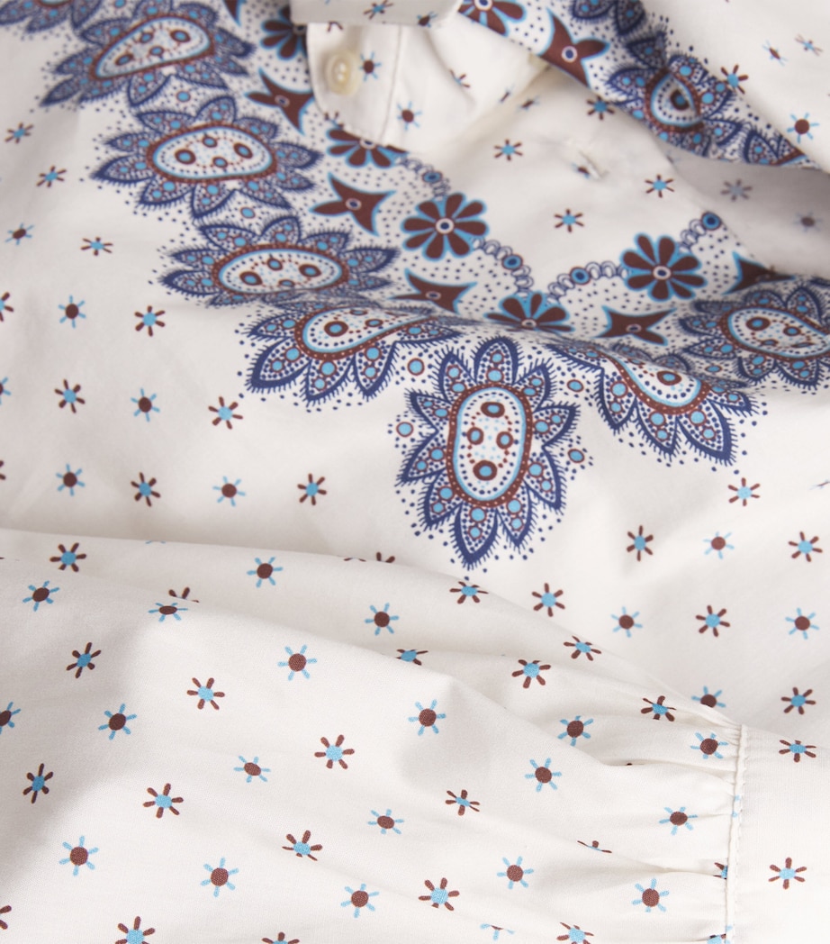 Cotton Floral Print Shirt IVORY Image 5