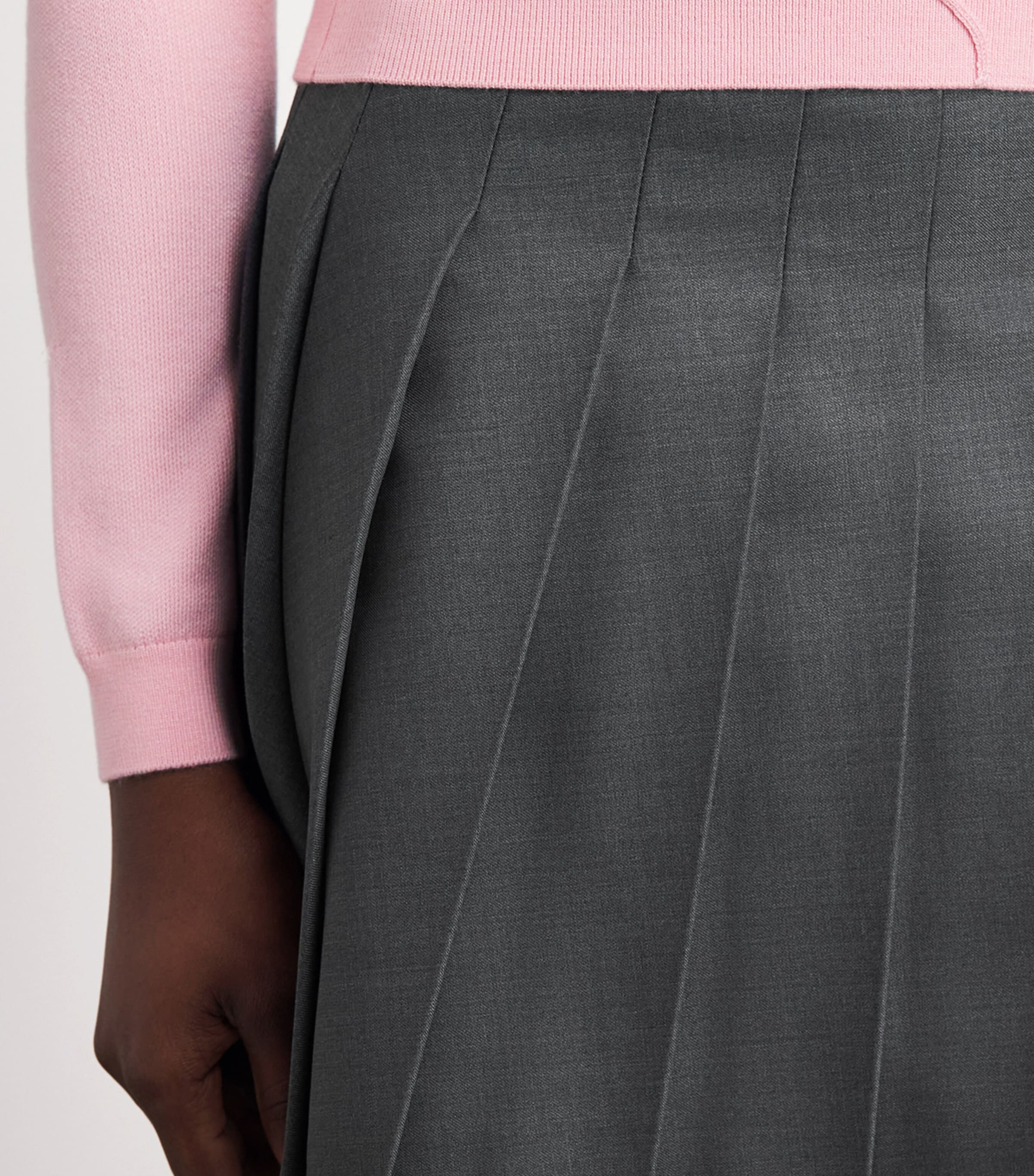 Self-Portrait Womens Pleated Mini Skirt Grey Image 3