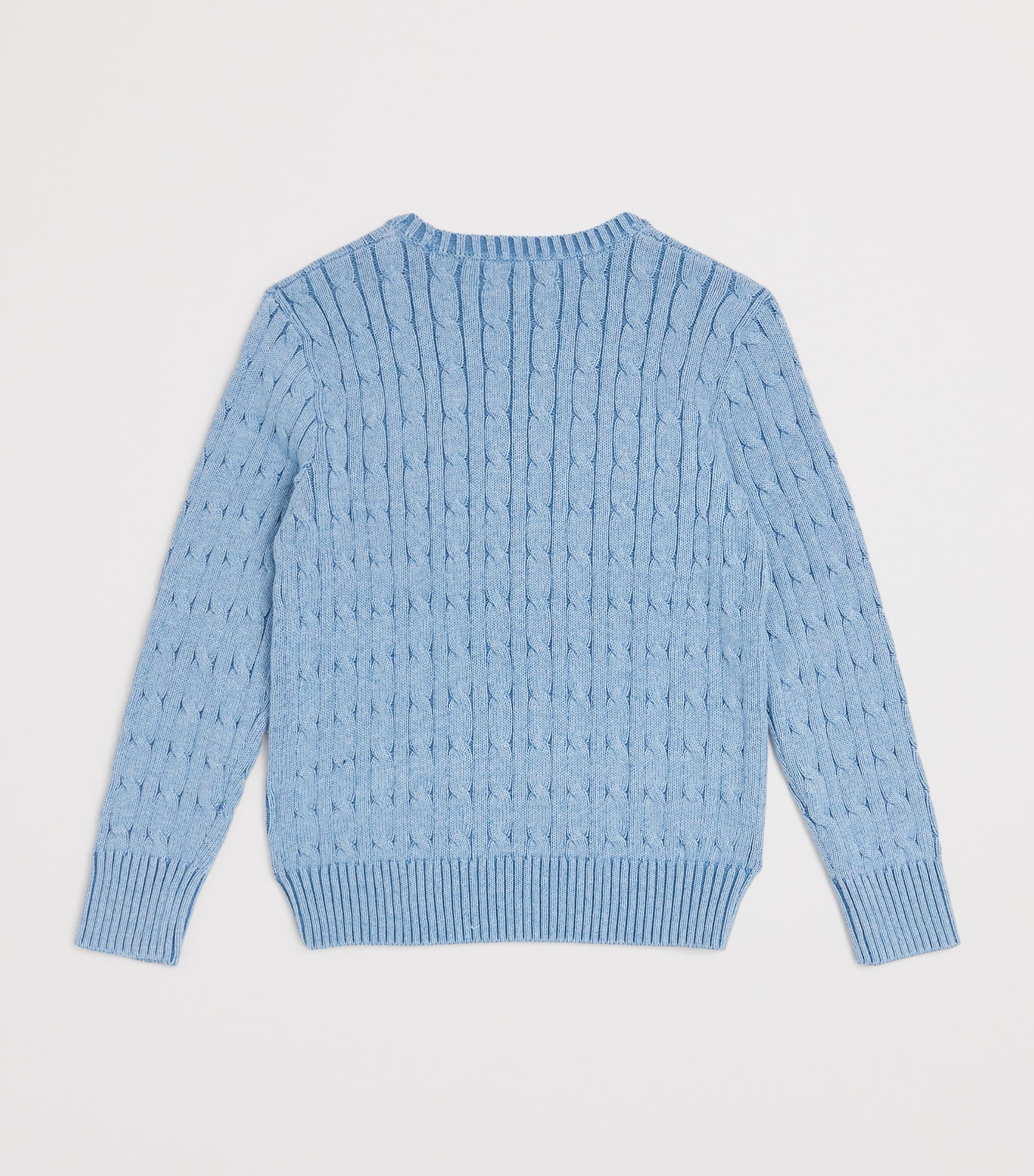 Cotton Cable-Knit Sweater (6-14 Years) BLUE HTHR Image 2
