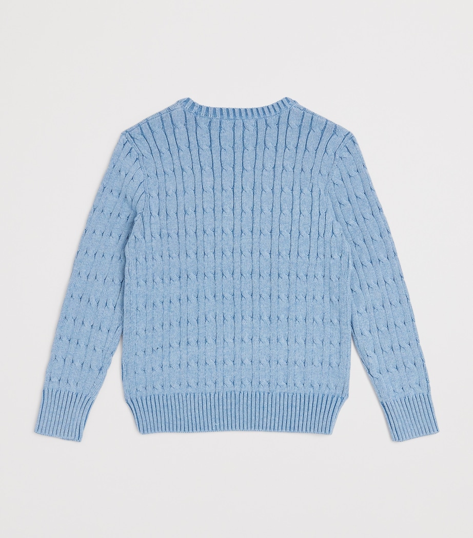 Cotton Cable-Knit Sweater (6-14 Years) BLUE HTHR Image 2