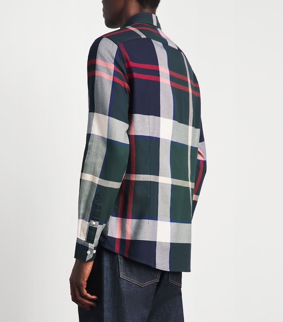 Barbour Mens Cotton Tartan Dunoon Shirt Evergreen Tartan Image 5