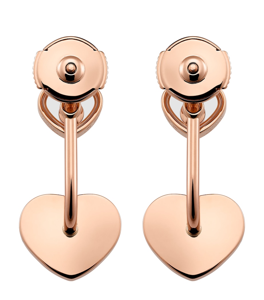 Rose Gold and Diamond Happy Hearts Earrings 18K ROSE GOLD Image 2