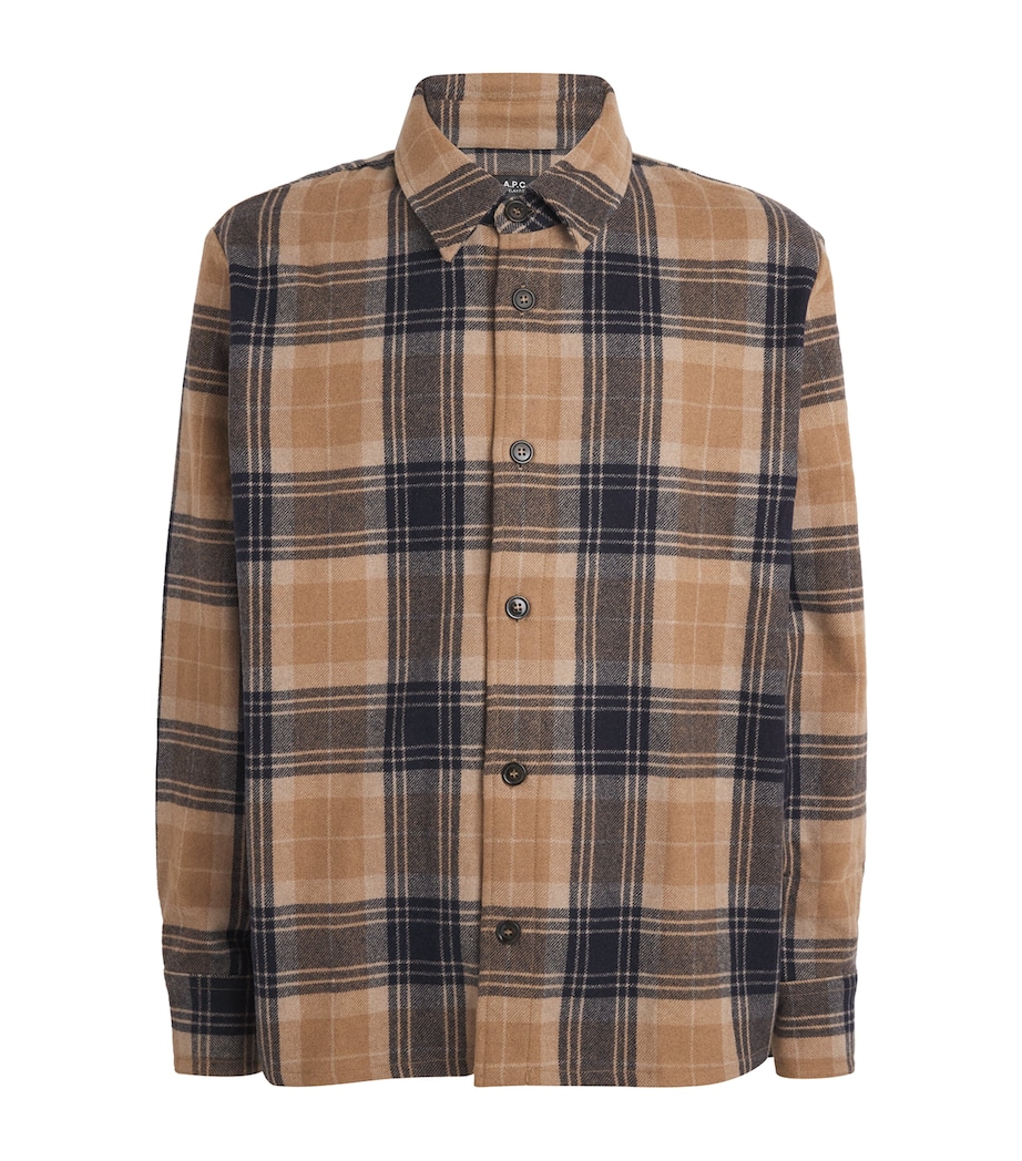 Wool-Blend Flannel Shirt IAK DARK NAVY Image 1