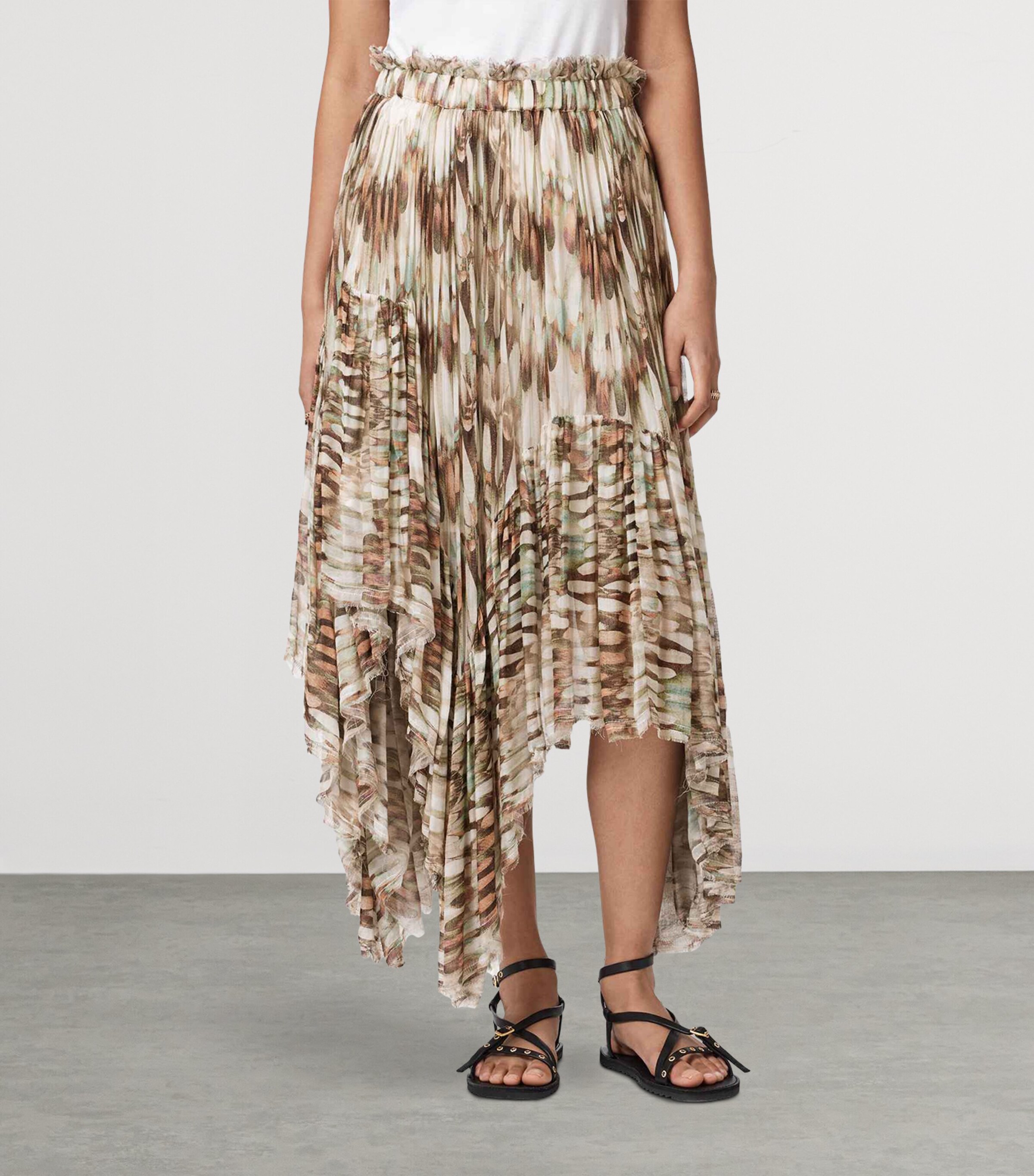 AllSaints Womens Printed Danae Maxi Skirt Oceano Soft Pink Image 3
