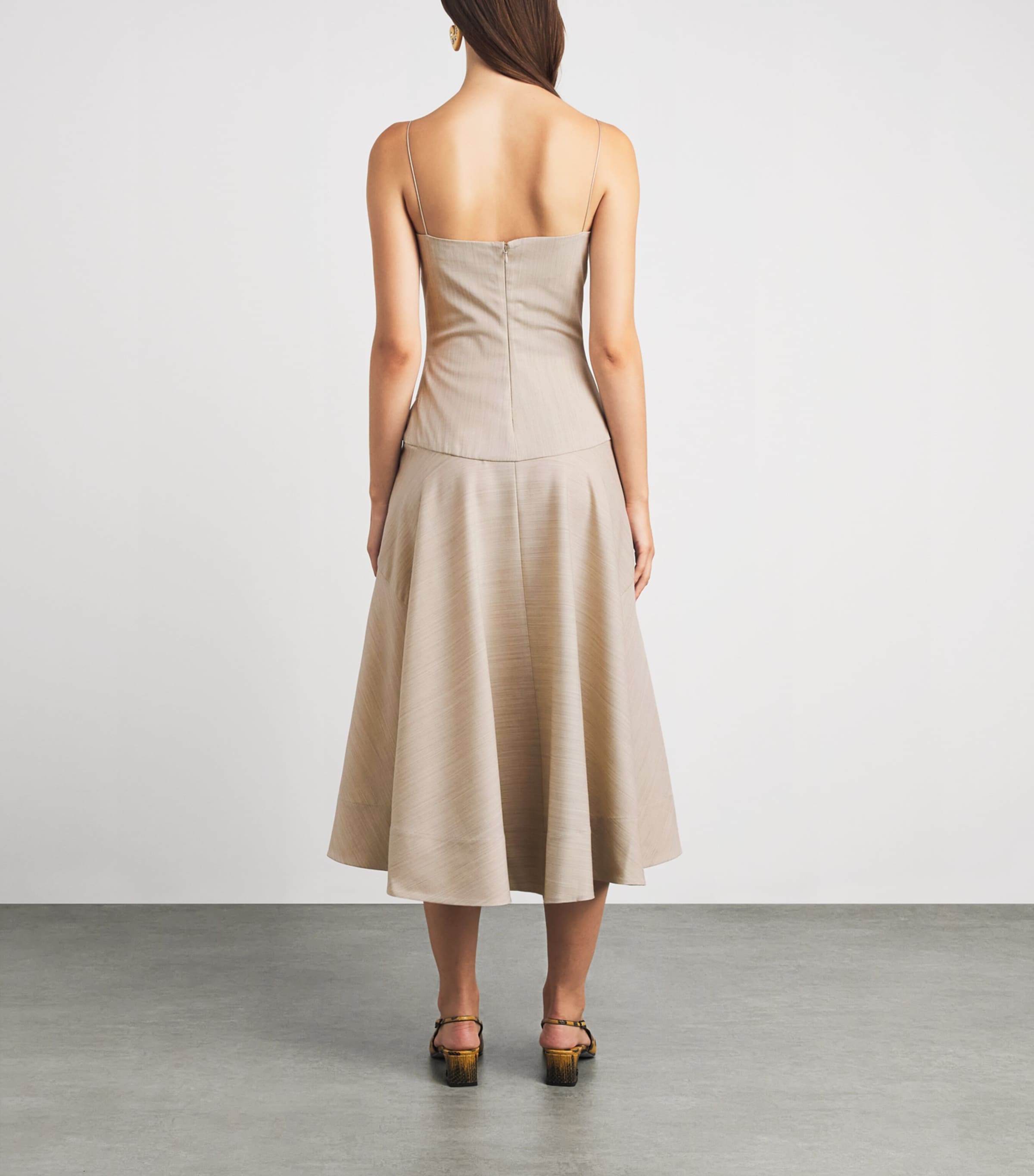 Jacquemus Womens Wool-Blend Paradiso Midi Dress Light Beige Image 4