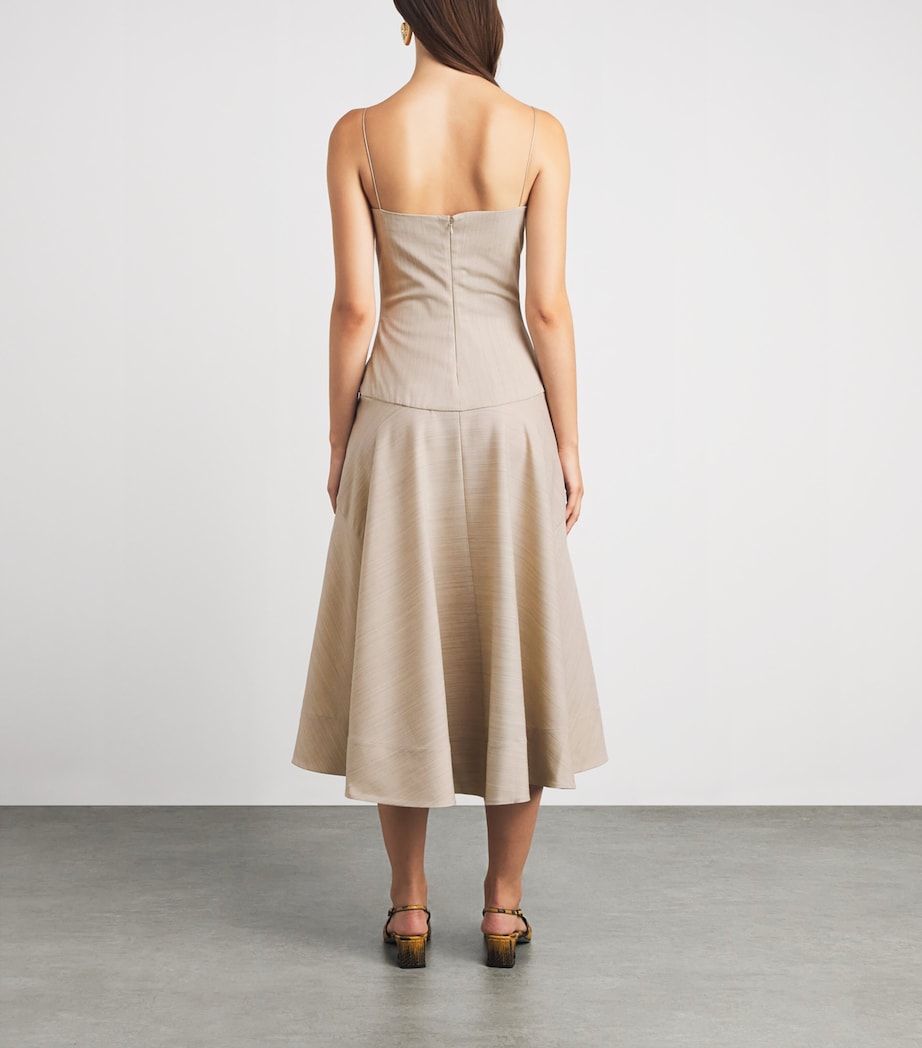 Jacquemus Womens Wool-Blend Paradiso Midi Dress Light Beige Image 4