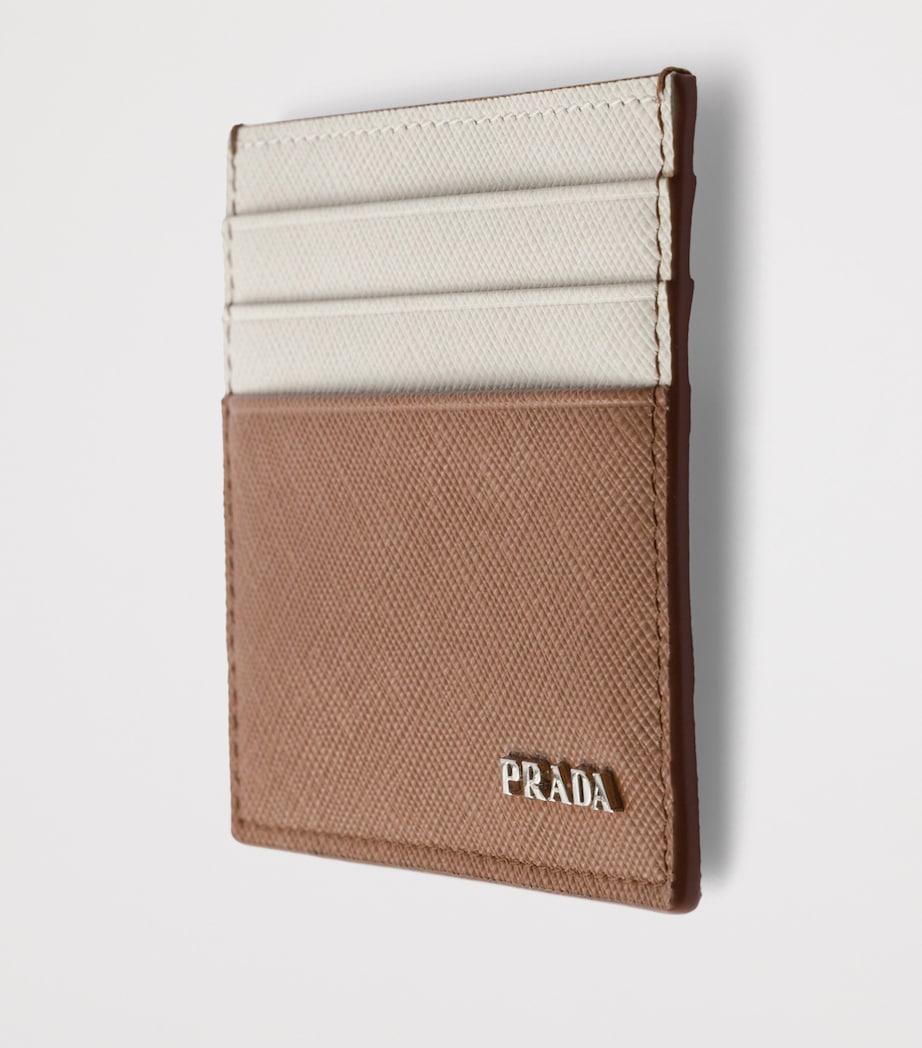 Prada Saffiano Leather Card Holder Brown Image 3